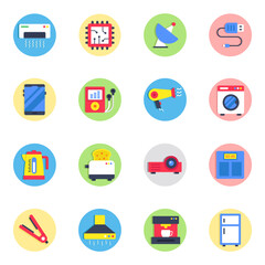 Pack of Electronics Flat Icon 
