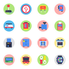 Pack of Devices and Technology Flat Icon 


