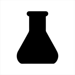 Erlenmeyer flask silhouette vector illustration design on white background.
