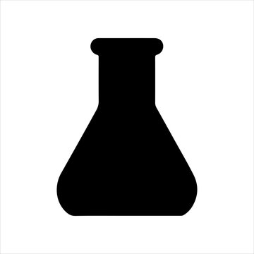 recommend clip art: Erlenmeyer flask silhouette vector illustration design on white background.