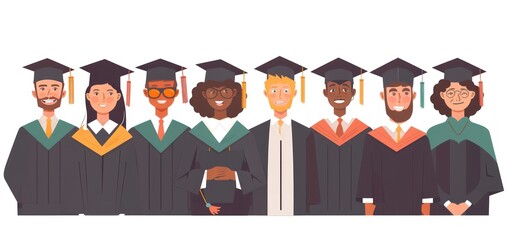 Obraz premium Diverse Group of Graduates Celebrating Achievement