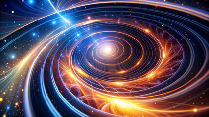 Obraz premium Cosmic Spiral Galaxy with Vibrant Radiant Colors and Glowing Energy
