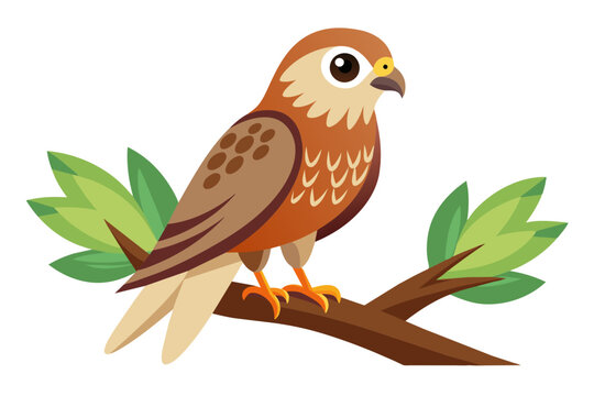 recommend clip art: Cute illustration of harrier sitting on the branch vector art illustration 