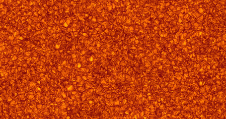 Blurry surface with moving molecules turning into a distinct background. Moving mass of lava. Motion 3D molecules liquid.