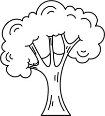 tree doodle lineart coloring