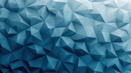 Fototapeta premium Abstract blue polygonal surface with intricate 3D shapes, ideal for backgrounds and modern design projects.
