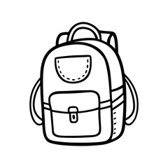 Backpack doodle hand-drawn vector icon