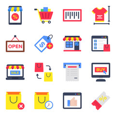 Set of Buy Flat Icons 

