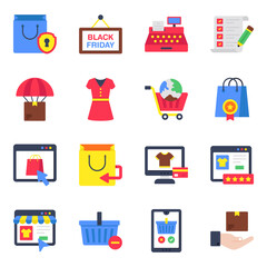 Set of Purchase Flat Icons 

