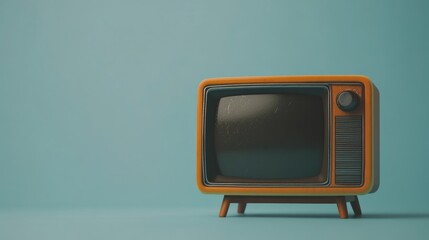 Classic old TV set on a minimalist one-color background, creating a retro aesthetic with room for text.