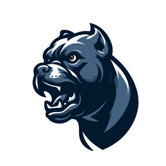 Vector Illustration of Angry Pitbull Head - Ideal for Logos, Labels, and Posters