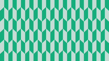 Geometric Chevron Pattern in Green and Light Blue