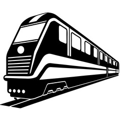 Minimalist Train Vector on White Background
