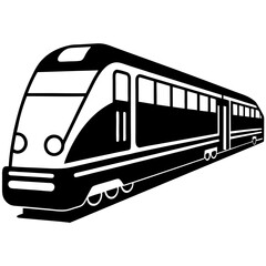 Minimalist Train Vector on White Background