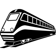 Minimalist Train Vector on White Background