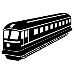 Minimalist Train Vector on White Background