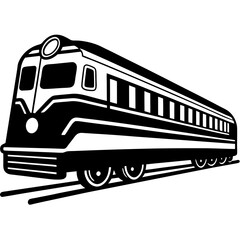 Minimalist Train Vector on White Background