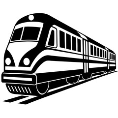 Minimalist Train Vector on White Background