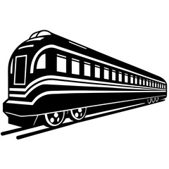 Minimalist Train Vector on White Background