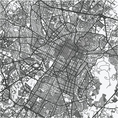 Obraz premium Map of Puebla in Mexico in grayscale. Contains layered vector with roads water, parks, etc.