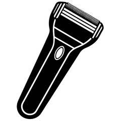 Electric Shaver Silhouette Vector on White Background