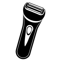 Electric Shaver Silhouette Vector on White Background
