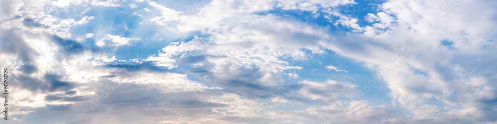 Wall mural panorama sky with cloud on a sunny day. beautiful cirrus cloud..