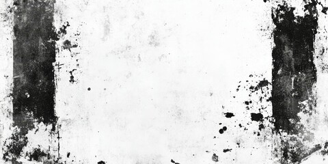 Abstract black and white textured background with varying intensity and splatter effects