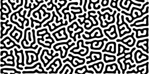 Fototapeta premium Abstract seamless turing pattern minimal organic geometric white background. black bold line abstract pattern Transparent monochrome striped texture, seamless pattern, modern stylish texture.
