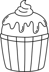 cupcake lineart doodle coloring