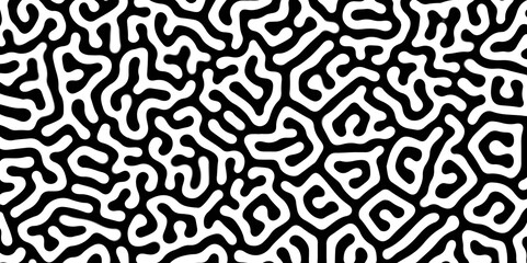Obraz premium Abstract seamless turing pattern minimal organic geometric white background. black bold line abstract pattern Transparent monochrome striped texture, seamless pattern, modern stylish texture.