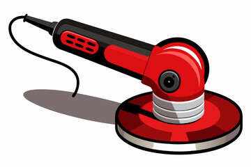 Red and Black Electric Polisher with Ergonomic Handle and Rotating Pad