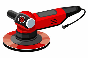 Red and Black Electric Polisher with Ergonomic Handle and Rotating Pad