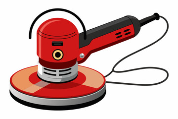 Fototapeta premium Red and Black Electric Polisher with Ergonomic Handle and Rotating Pad