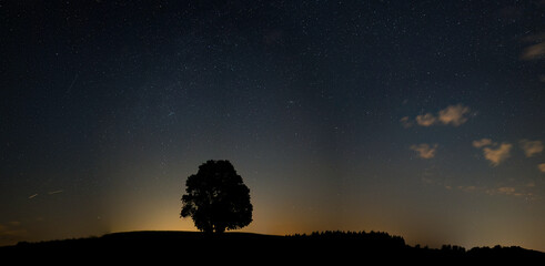 Nachtaufnahme vom Sternenhimmel mit der Milchstrasse. © Mike