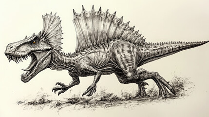 Fototapeta premium dinosaur pencil drawing