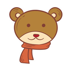 Christmas Brown Bear Head Character