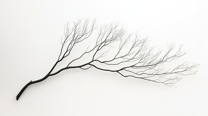 Curved lines creating a minimalist tree shape with delicate branches, representing natural beauty on a white backdrop.