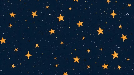 Yellow Stars on Blue Background, Abstract Image, Texture, Pattern, Wallpaper, Cover and Screen of Smartphone, Cell Phone, Computer, Laptop, 9:16 and 16:9 Format