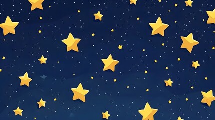 Naklejka premium Yellow Stars on Blue Background, Abstract Image, Texture, Pattern, Wallpaper, Cover and Screen of Smartphone, Cell Phone, Computer, Laptop, 9:16 and 16:9 Format