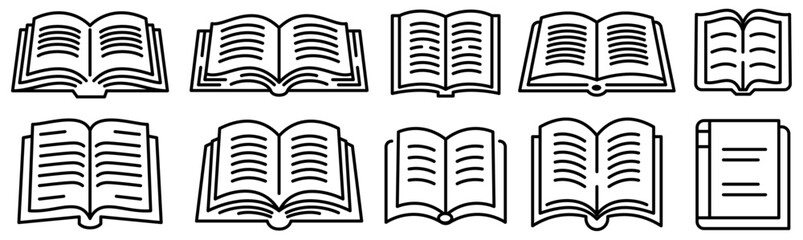 Set of Books template line icons, on transparent background, line design vector illustration, education concept