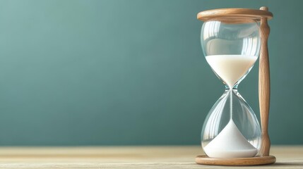 An hourglass with the sand representing the company s timeline, from startup to success
