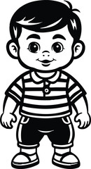 cute baby boy silhouette illustration black and white