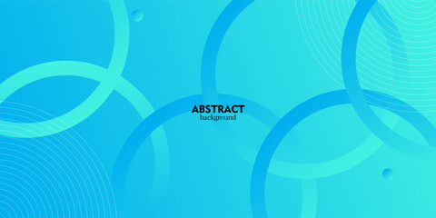 Colorful blue abstract background with simple circle shapes and lines pattern. Bright blue design. eps 10
