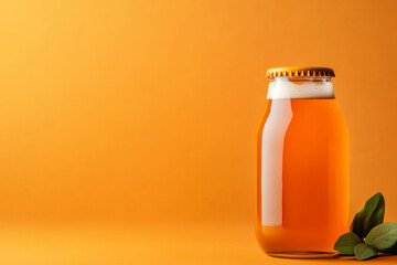 Microbrewery brewing process of pumpkin spiced ale, isolated on a gradient background 