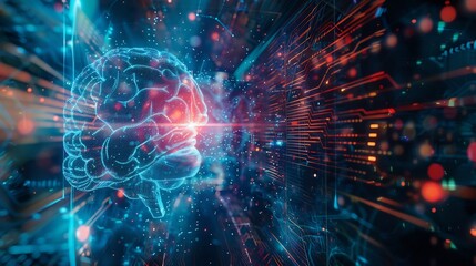 Digital Brain Network - Artificial Intelligence Concept