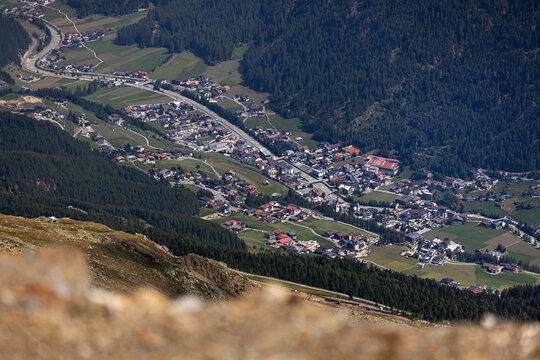 soelden village in austria from above