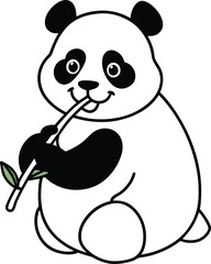 Simple panda line art perfect for kids to color and enjoy creating their own panda masterpiece
