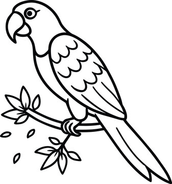 recommend clip art: Playful parrot line art perfect for kids' coloring books to inspire creativity and fun
                    