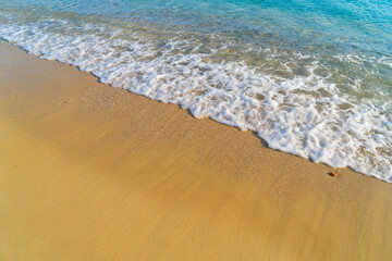 turqious water and summer beach background, Mykonos island, Greece
